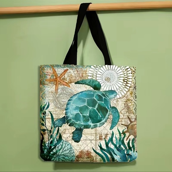 New Turtle Canvas Tote - Large - Picture 2 of 9